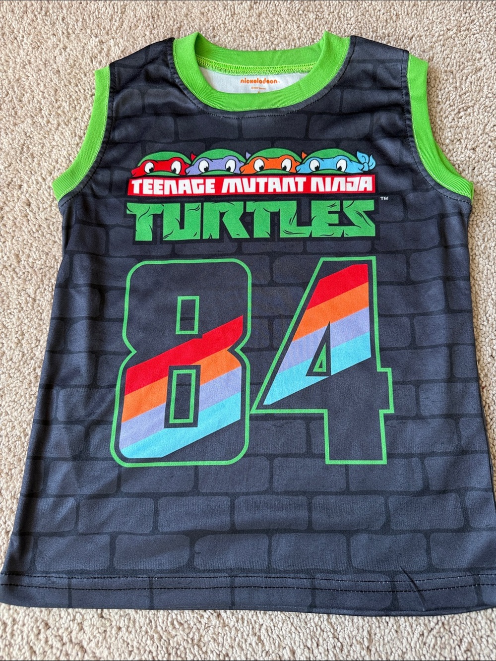 Teenage Mutant Ninja Turtles Boys' Size 6 Black & Green Graphic Tank Top